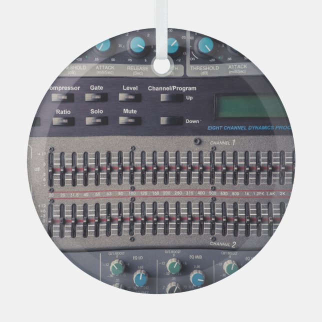 Viele Tasten Sound Mixer Studio Ornament Aus Glas (Vorderseite)