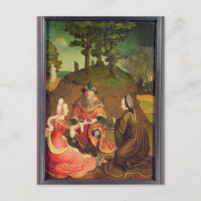 Viele Töchter lassen ihren Vater Wein trinken Postkarte (Vorderseite)