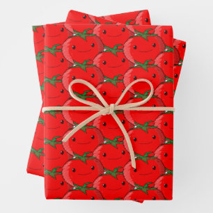 Viele Tomato Niedliche Muster Zeichnend Geschenkpapier Set