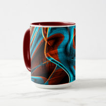 Viele verdrillte Rot- und Himmelblau verbrannt mit