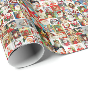 Viele Viele Vintage Santas Geschenkpapier