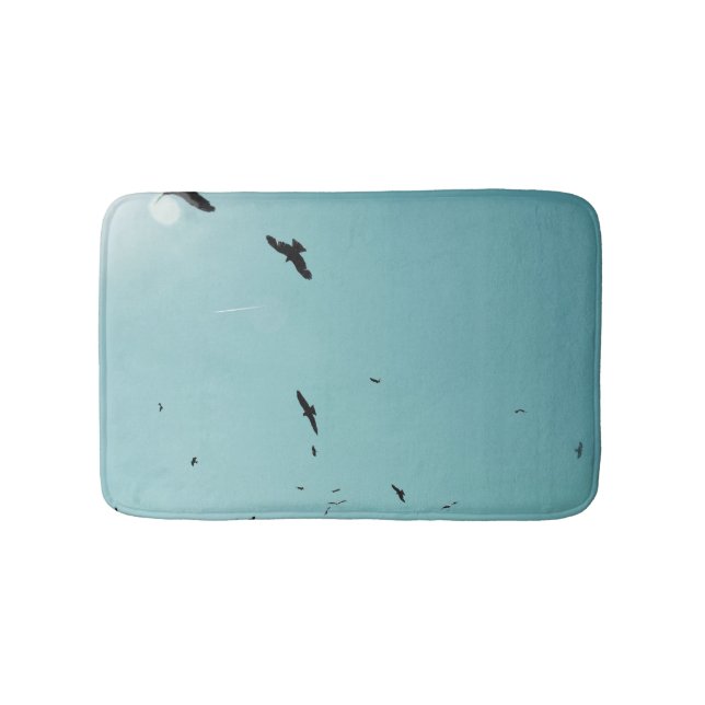 Viele Vögel und ein Kontrastmittel Badematte (Vorderseite)