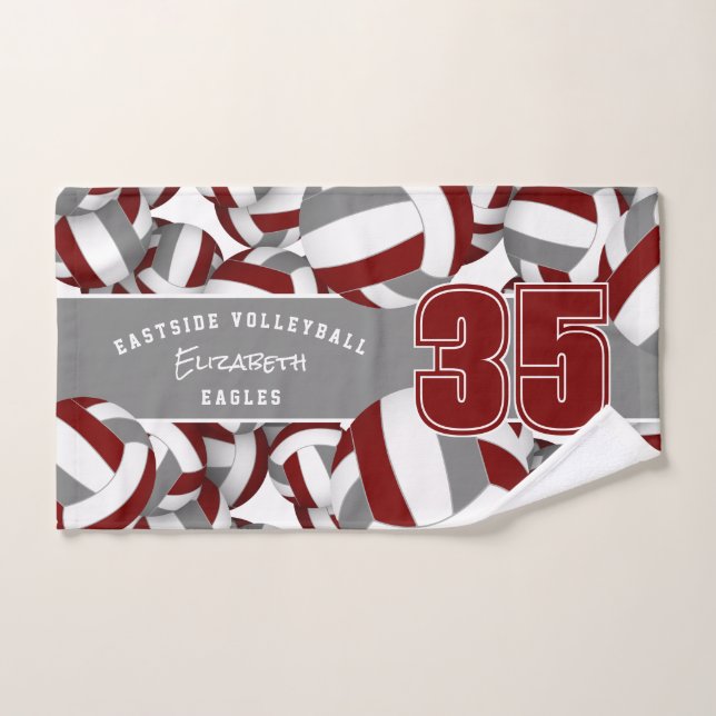 Viele Volleyballs, graue Teamfarben Handtuch (Handtuch)