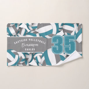 Viele Volleyballs Mannschaftsnamen aquamarin grau Handtuch