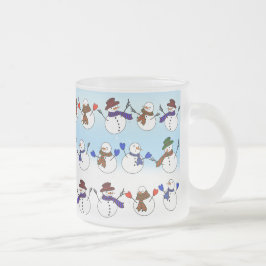 Viele Weihnachtssnowmen Mattglastasse