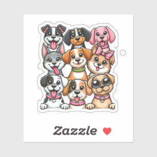 Viele Welpen Aufkleber