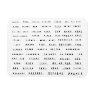 Viele Worte auf Würfeln Magnet