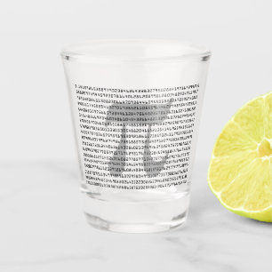 Viele Ziffern der mathematischen Konstanten der Pi Schnapsglas