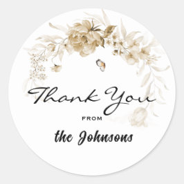 Vielen Dank, 1.5-in Sepia Envy oder Dusche Gefalle Runder Aufkleber