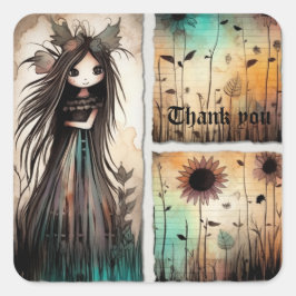 Vielen Dank 2 Quadratischer Aufkleber