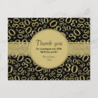 Vielen Dank: 30. Gold/Black Birthday Number Patter