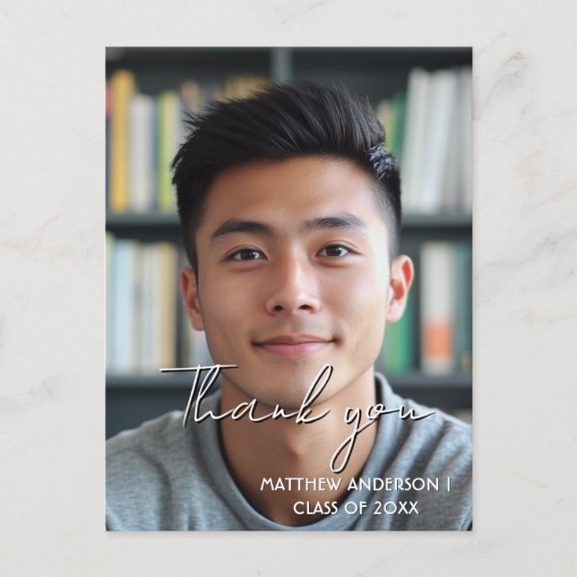 Vielen Dank, Abschluss benutzerdefiniertes Foto 1 Postkarte (Vorderseite)