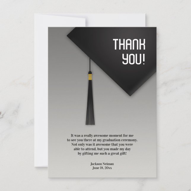 Vielen Dank, Abschluss Black Hat Dankeskarte (Vorderseite)