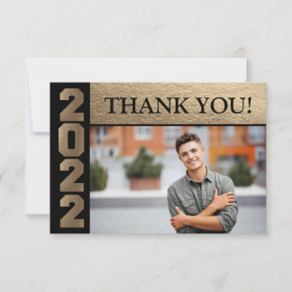 Vielen Dank Abschluss Class 2022 Black Gold Dankeskarte