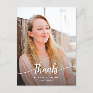 Vielen Dank, Abschluss Modern Foto Graduate Danke Postkarte