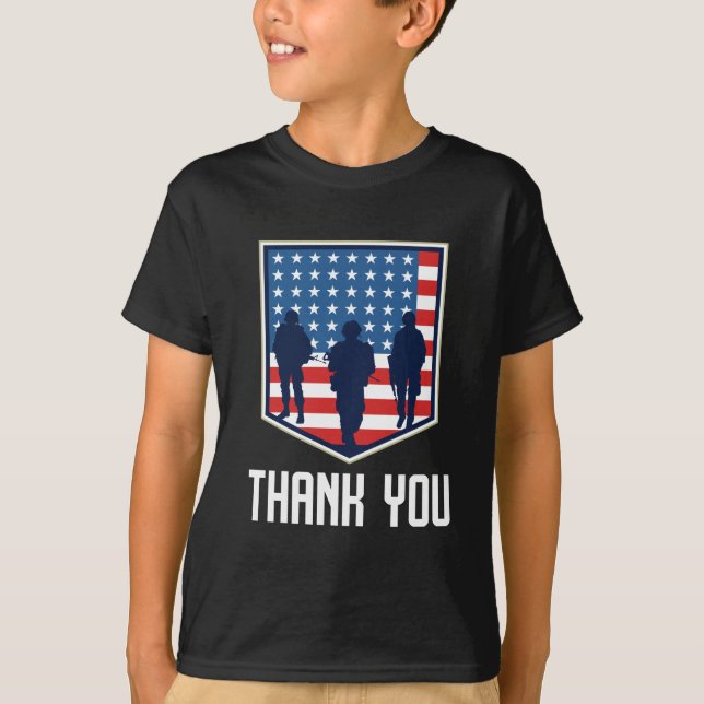 Vielen Dank, American Soldiers USA Flag T-Shirt (Vorderseite)