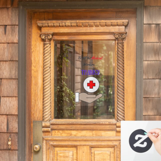 Vielen Dank an alle Ärzte! Fensteraufkleber (Haustür)