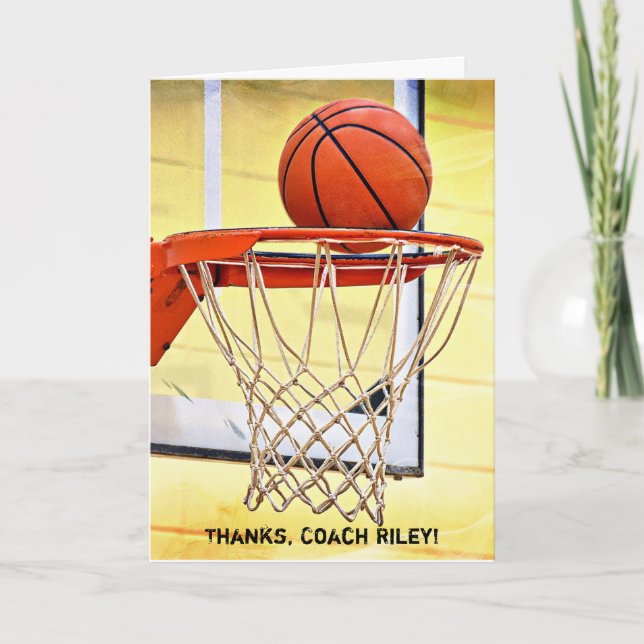 Vielen Dank an Basketball Coach Dankeskarte (Vorderseite)