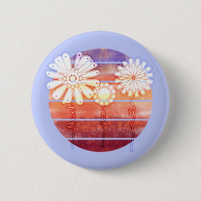 Vielen Dank an Blume bei Sunset - Light Blue Button (Vorderseite)