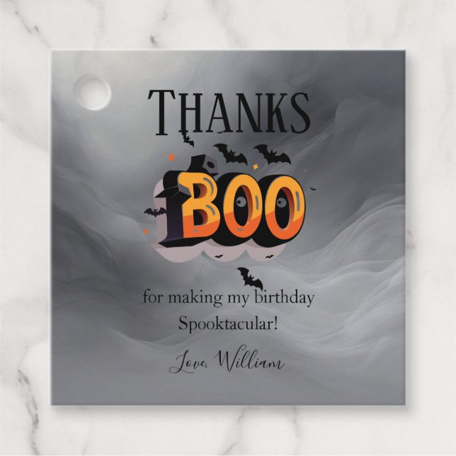 Vielen Dank an BOO für den spektakulären Geburtsta Geschenkanhänger (Vorderseite)