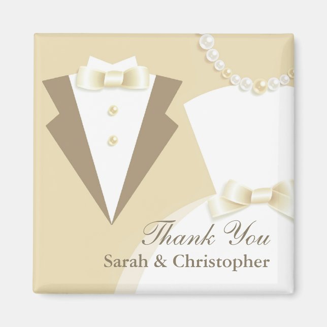 Vielen Dank an Bride & Groom Wedding Magnet (Vorne)
