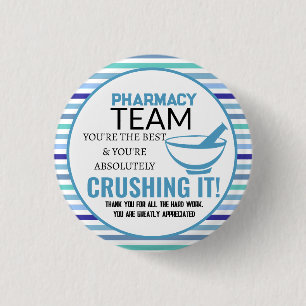Vielen Dank an das Blue & White Pharmacy Team Button