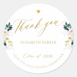 Vielen Dank an den Abschluss von Goldmakrelen Runder Aufkleber