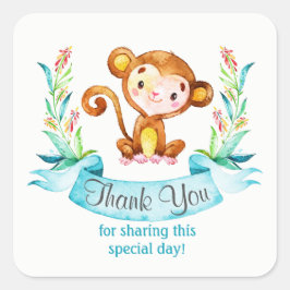 Vielen Dank an den Affenjunge Quadratischer Aufkleber
