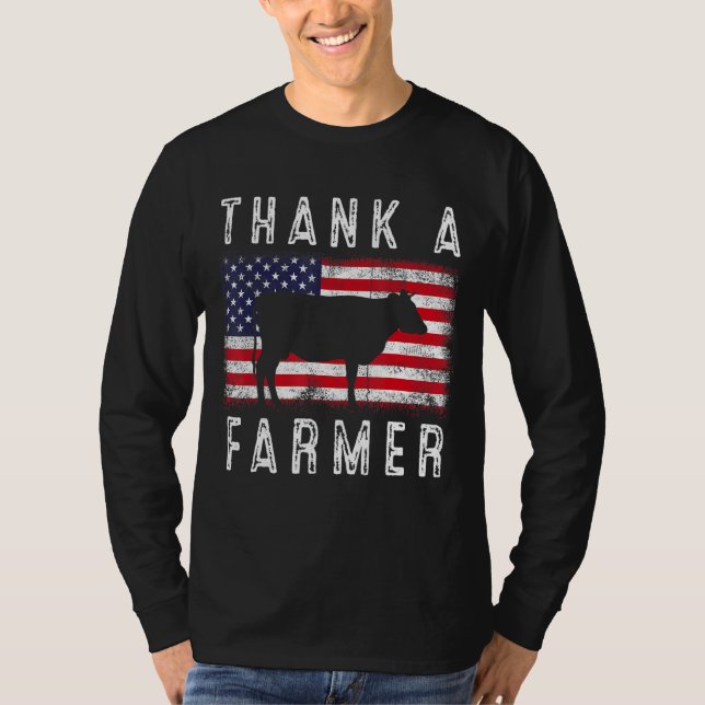 Vielen Dank an den Bauer Patriotic Daisy Cow Ameri T-Shirt (Vorderseite)