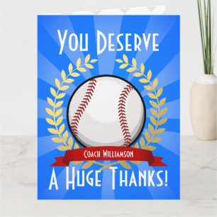 Vielen Dank an den Riesenbaseball-Coach Dankeskarte