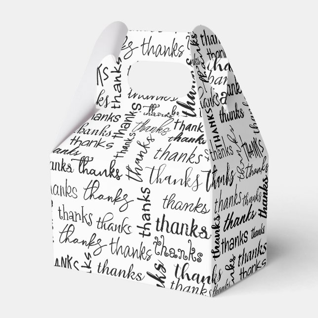 Vielen Dank an den schwarzen Text auf Weiß Geschenkschachtel (Vorderseite)