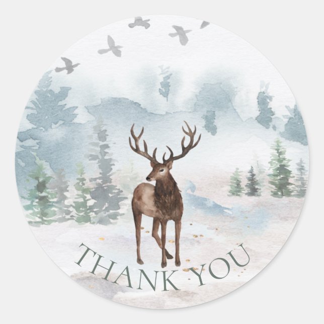 Vielen Dank an den Wald Wald Hirsche Runder Aufkleber (Vorderseite)