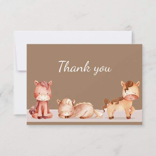 Vielen Dank an die Aquarellpferde Dankeskarte (Vorderseite)