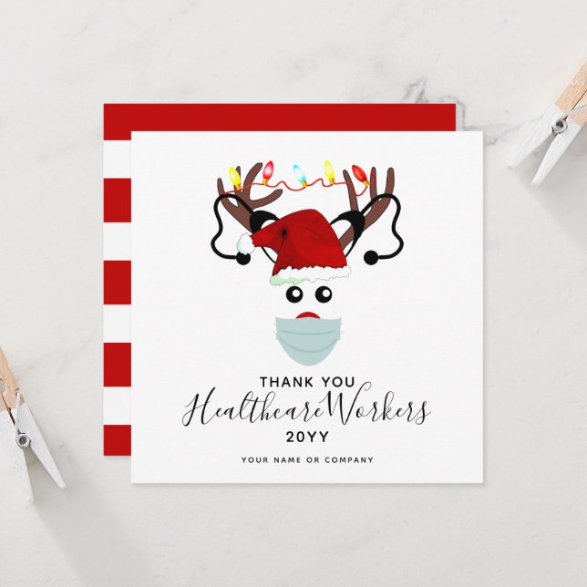 Vielen Dank an die Gesundheitsarbeiter Weihnachtsm (Vorderseite/Rückseite Beispiel)