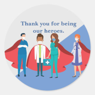 Vielen Dank an die Mitarbeiter des Gesundheitswese Runder Aufkleber