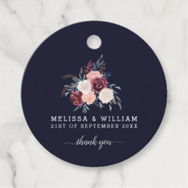 Vielen Dank an die moderne Burgundy Floral Wedding Geschenkanhänger