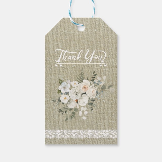 Vielen Dank an die moderne Textur mit der blühende Geschenkanhänger (Vorderseite)