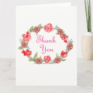 Vielen Dank an die rosa und weiße Blumendekoration Dankeskarte