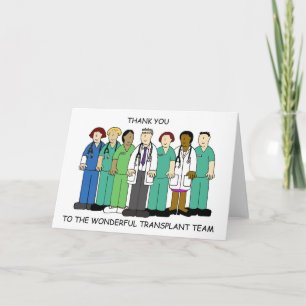 Vielen Dank an die Transplant Team Cartoon Group Karte