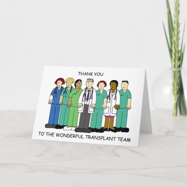 Vielen Dank an die Transplant Team Cartoon Group Karte (Vorderseite)