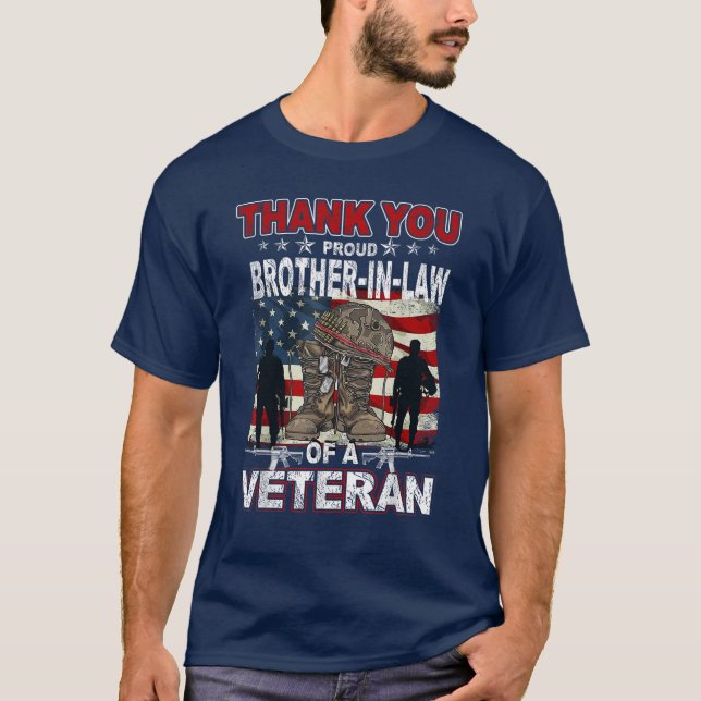 Vielen Dank an die Veteranen der US-Fahne Proud Br T-Shirt (Vorderseite)