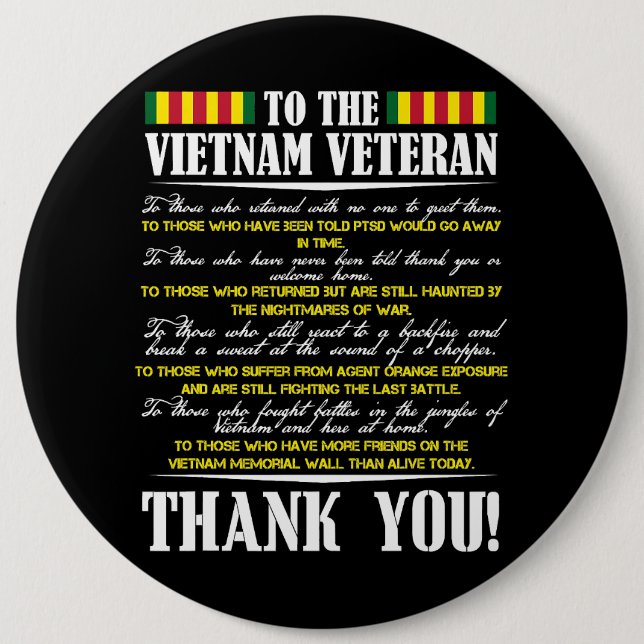 Vielen Dank an die vietnamesischen Veteranen tapfe Button (Vorderseite)