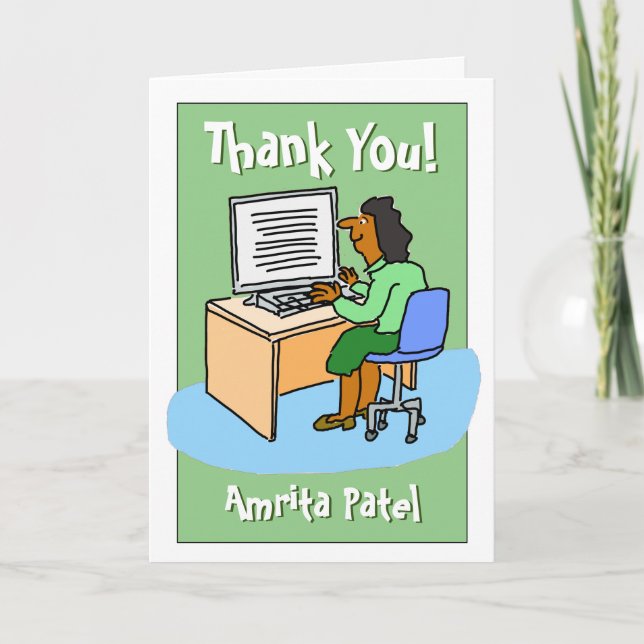 Vielen Dank an eine asiatische Büroleiterin Karte (Vorderseite)