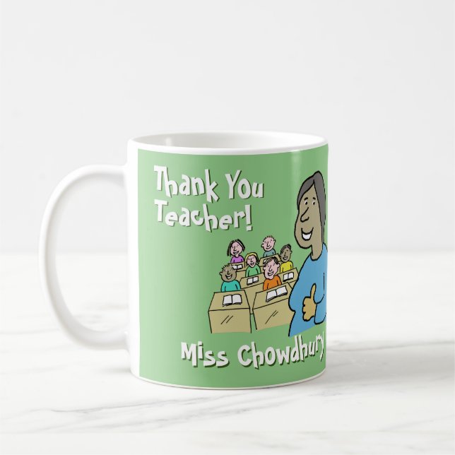Vielen Dank an eine asiatische Lehrerin Kaffeetasse (Links)