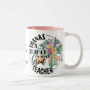 Vielen Dank an einen Bunch-Lehrer Floral Apprecien Zweifarbige Tasse