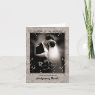 Vielen Dank an einen Dienstanbieter Sepia Wedding Dankeskarte