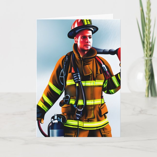 Vielen Dank an einen Firefighter Custom Message Karte (Vorderseite)