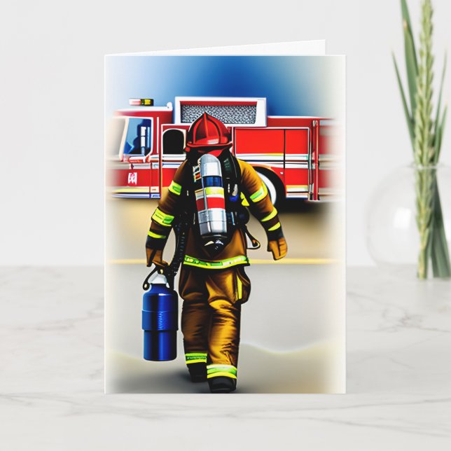 Vielen Dank an einen Firefighter Custom Message Karte (Vorderseite)