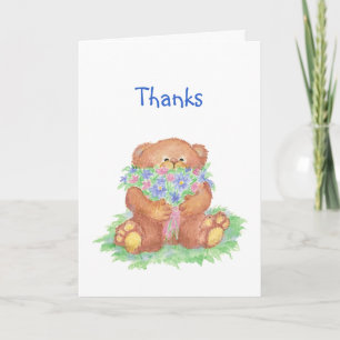 Vielen Dank an einen Spaß, Teddy Bären Blume Dankeskarte