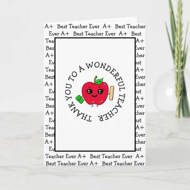 Vielen Dank an einen wunderbaren Lehrer-Empfang Karte (Vorderseite)
